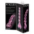 Icicles No. 43 - Dildo de Vidrio con Corazones y Perlas (rosado)