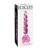 Icicles No. 43 - Dildo de Vidrio con Corazones y Perlas (rosado)