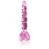 Icicles No. 43 - Dildo de Vidrio con Corazones y Perlas (rosado)