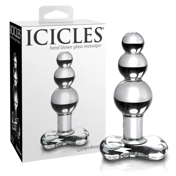 Icicles No. 47 - plug anal de vidrio con triple esfera - transparente