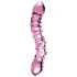 Icicles No. 55 - consolador doble punta - estimulación punto G - vidrio rosa