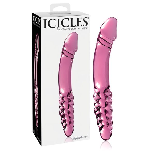 Icicles No. 57 - Dildo de vidrio rosa con doble punta