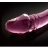 Icicles No. 57 - Dildo de vidrio rosa con doble punta