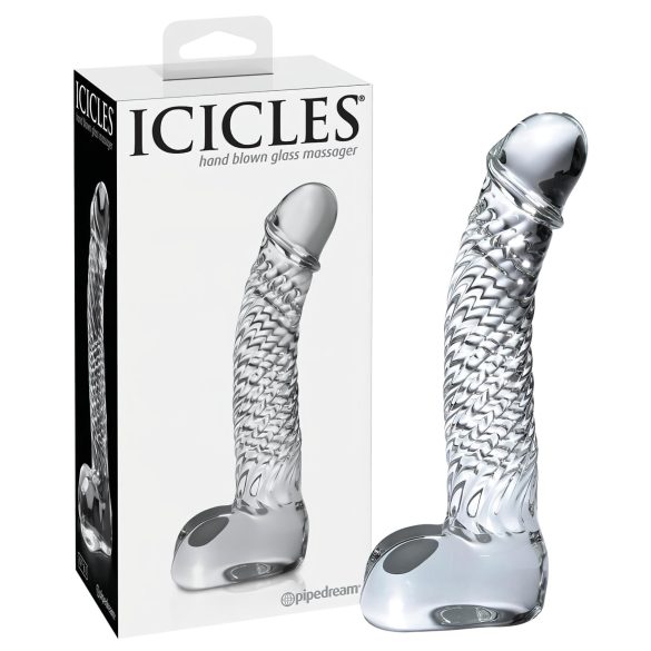 Icicles No. 61 - consolador de vidrio transparente con forma de pene