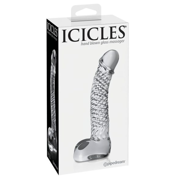 Icicles No. 61 - consolador de vidrio transparente con forma de pene
