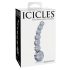 Icicles No. 66 - Consolador de vidrio arqueado con esferas (transparente)