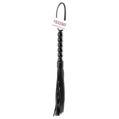 Fetish Fantasy - látigo con perlas - cuero negro