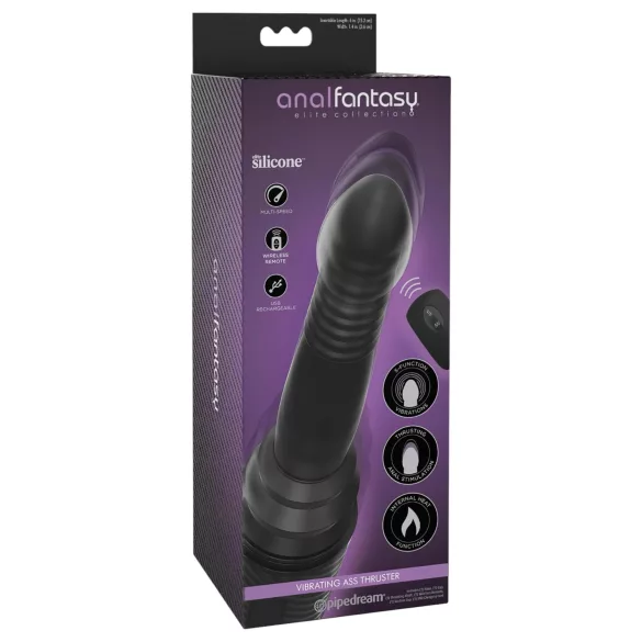 Analfantasy - vibrador anal con empuje - silicona negra