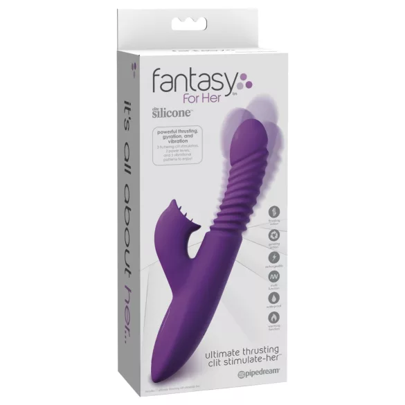 Fantasy For Her - vibrador impulsor 3 en 1 con función calefactora (morado)