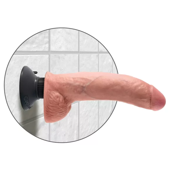 King Cock - Consolador vibrador flexible con ventosa 26cm - color natural