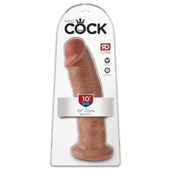 King Cock 10 - gran consolador con ventosa (25cm) - color oscuro natural