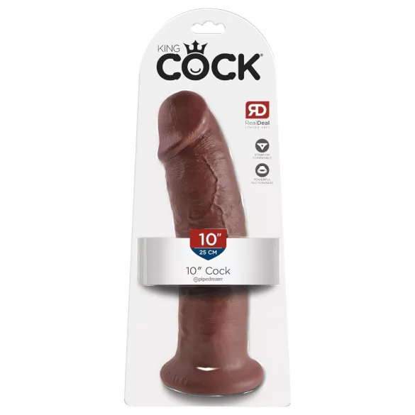 King Cock - dildo realista con ventosa grande - 25cm - marrón
