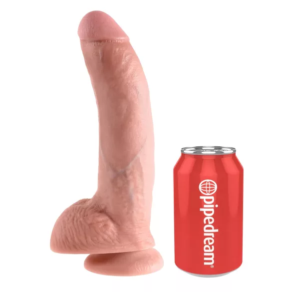King Cock 9 - gran consolador con ventosa y testículos (23 cm, color natural)