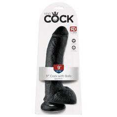   King Cock - consolador realista con ventosa y testículos - 23cm negro