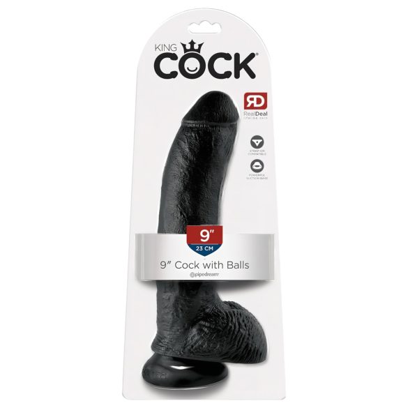 Dildo realista King Cock 23cm con ventosa - negro