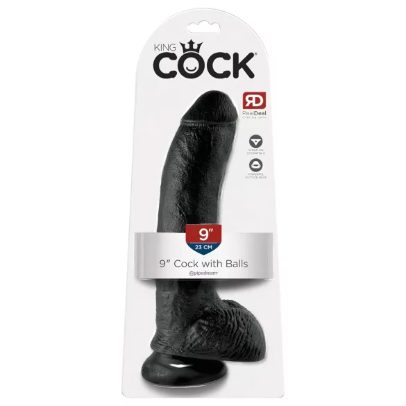 King Cock - consolador realista con ventosa y testículos - 23cm negro