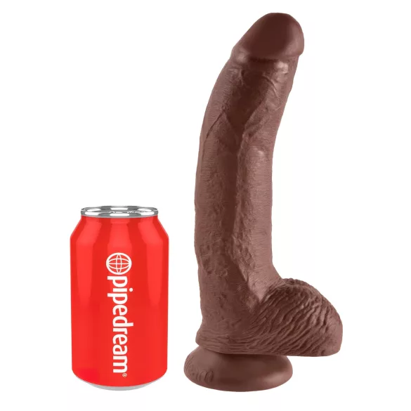 King Cock - consolador realista con testículos y ventosa - 23cm marrón