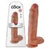 King Cock 11 - consolador con ventosa y testículos (28cm) - tono oscuro natural