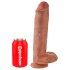 King Cock 11 - consolador con ventosa y testículos (28cm) - tono oscuro natural
