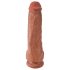 King Cock 11 - consolador con ventosa y testículos (28cm) - tono oscuro natural