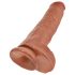 King Cock 11 - consolador con ventosa y testículos (28cm) - tono oscuro natural