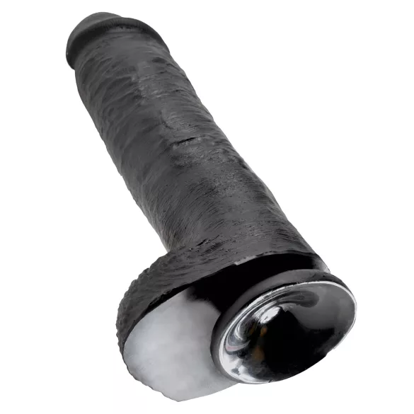 King Cock - Dildo realista con testículos y ventosa 28 cm - negro