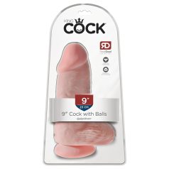   King Cock - consolador realista con testículos y ventosa - 23cm color piel