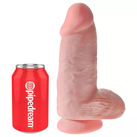 King Cock - consolador realista con testículos y ventosa - 23cm color piel