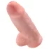 King Cock - consolador realista con testículos y ventosa - 23cm color piel