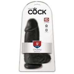   King Cock - consolador realista con ventosa y testículos - 23 cm - negro