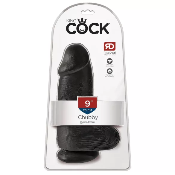 King Cock - consolador realista con ventosa y testículos - 23 cm - negro