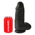 King Cock 9 Chubby - consolador negro con ventosa y testículos (23cm)