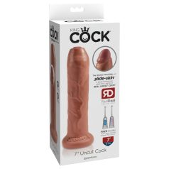 King Cock - dildo realista - 18 cm - color oscuro natural