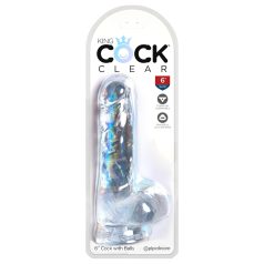   King Cock - Dildo con ventosa y testículos - transparente 15 cm