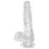 King Cock Clear 6 - Pequeño Consolador con Testículos y Ventosa (15 cm)