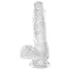 King Cock - Dildo con ventosa y testículos - transparente 15 cm