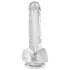 King Cock - Dildo con ventosa y testículos - transparente 15 cm