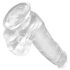 King Cock Clear 6 - Pequeño Consolador con Testículos y Ventosa (15 cm)