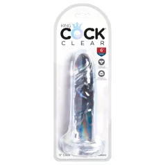 King Cock - dildo con ventosa - transparente - 15 cm