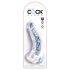 Consolador King Cock Clear 19cm con ventosa y testículos