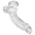 Consolador King Cock Clear 19cm con ventosa y testículos