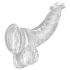 Consolador King Cock Clear 19cm con ventosa y testículos