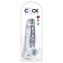   King Cock Clear 8 - consolador realista con ventosa y testículos 20cm