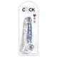 King Cock Clear 8 - consolador realista con ventosa y testículos 20cm