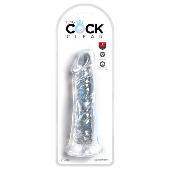 King Cock Clear - consolador realista grande con ventosa 20cm