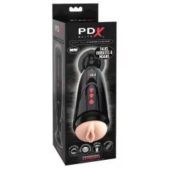   PDX Elite - masturbador masculino vibrador - vagina artificial negra