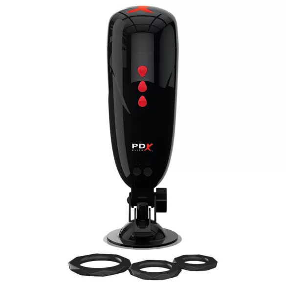 PDX Elite Dirty Talk - masturbador vaginal vibrador (negro)