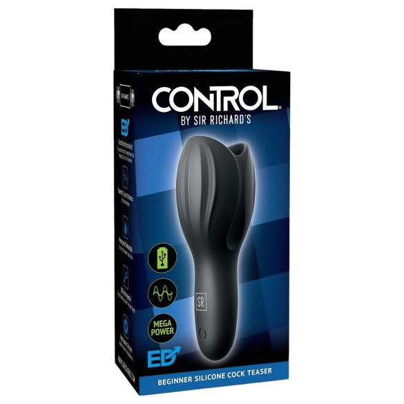 Control Cock Teaser - vibrador impermeable, recargable para el glande (negro)