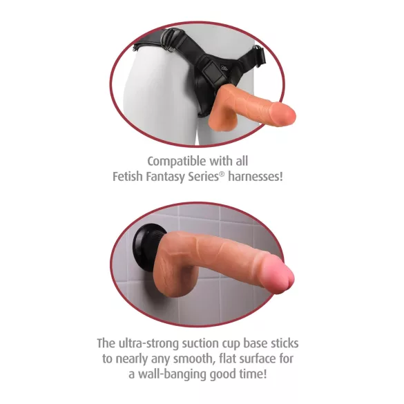 Real Feel Deluxe No.1 - vibrador realista con testículos - color natural
