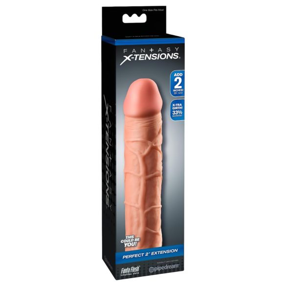 X-TENSION Perfect 2 - Funda realista para pene (20,3 cm) - Natural